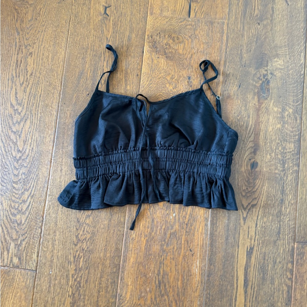 Cotton Candy Black Ruffled Camisole